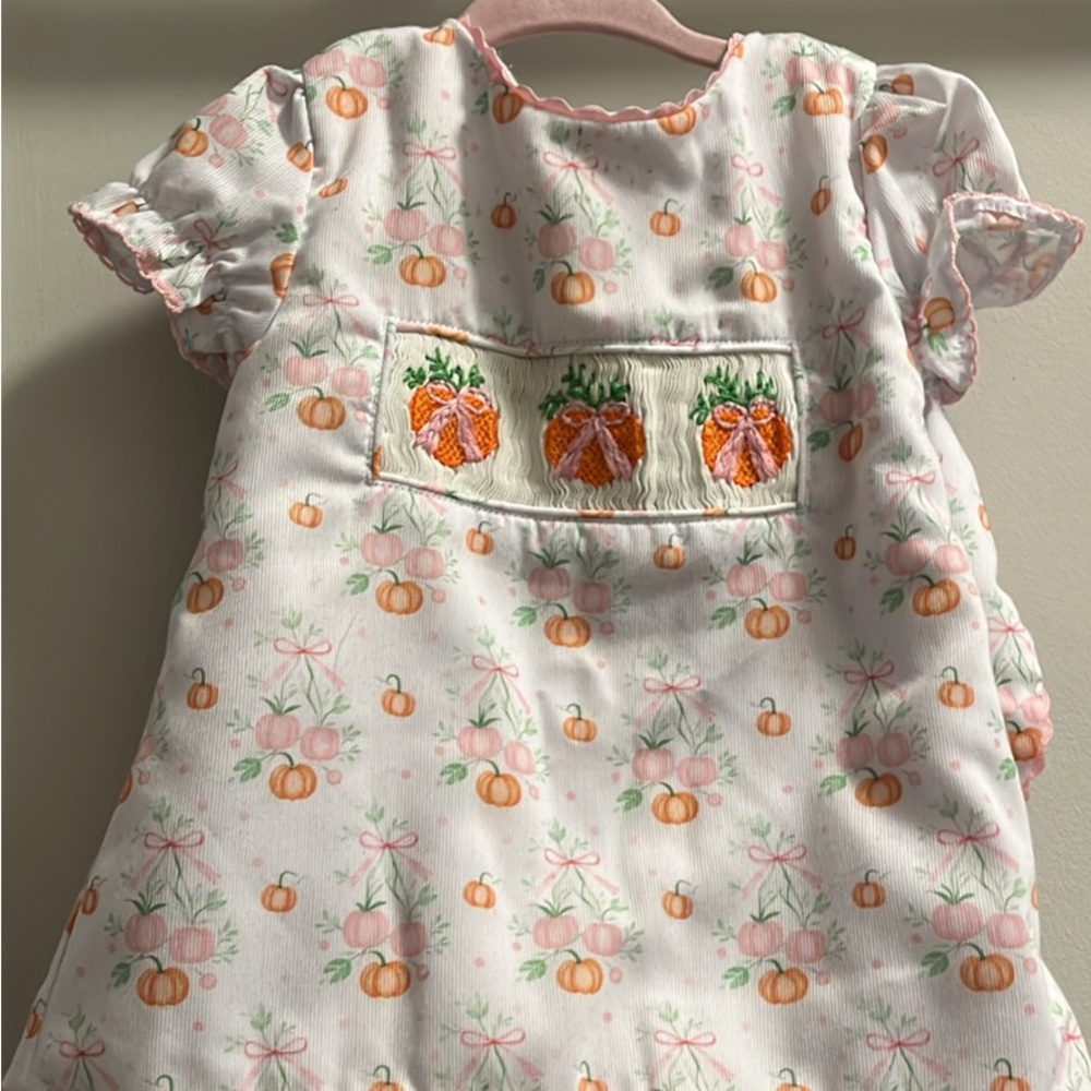 Charming Pumpkin Print Kids Dress Set
